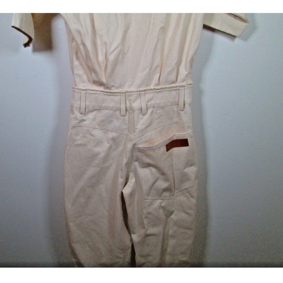 Rivet Utility‎ Jumpsuit Coveralls Size X-Small Ivory New Yorker Short Sleeve - Picture 9 of 12